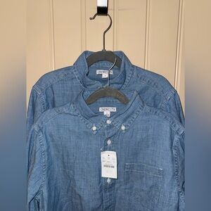 J.Crew Kids CREWCUTS long sleeve Chambray Button-Down Bundle Size 12 Blue Cotton